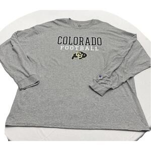 Men’s Champion Colorado Buffaloes Heather Grey Long Sleeve T-shirt Size 3XL
